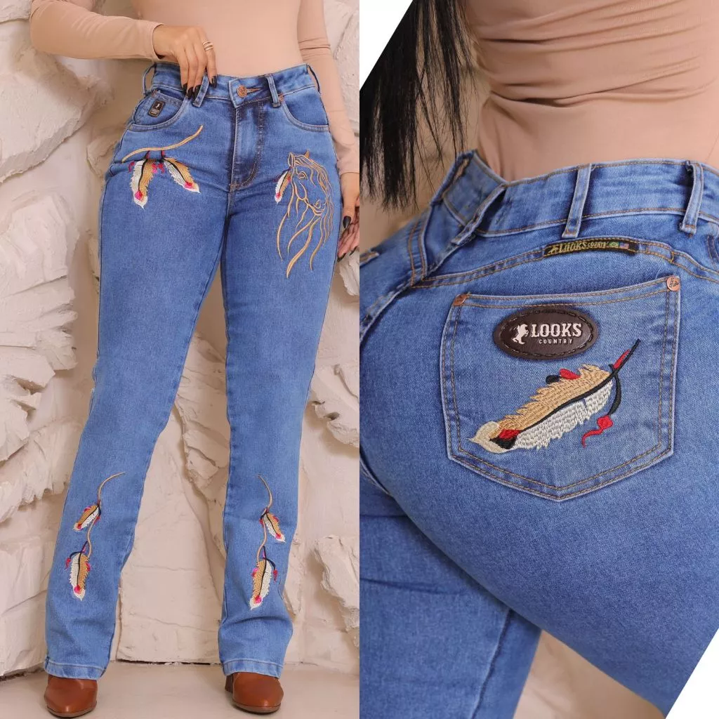 Country Feminino Jeans Com Lycra Cintura alta PREMIUM