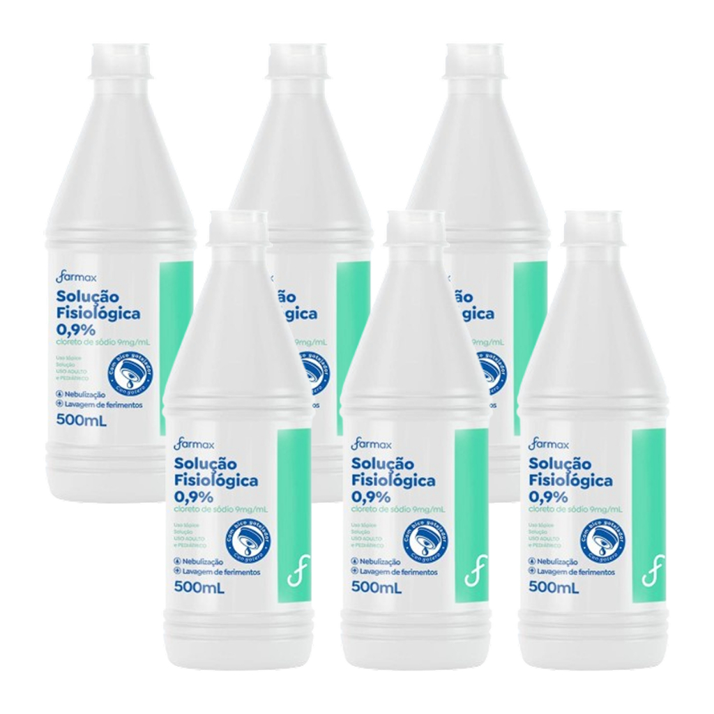 Kit 6 Soro Fisiológico Sorimax Farmax 500ml em Oferta na Shopee