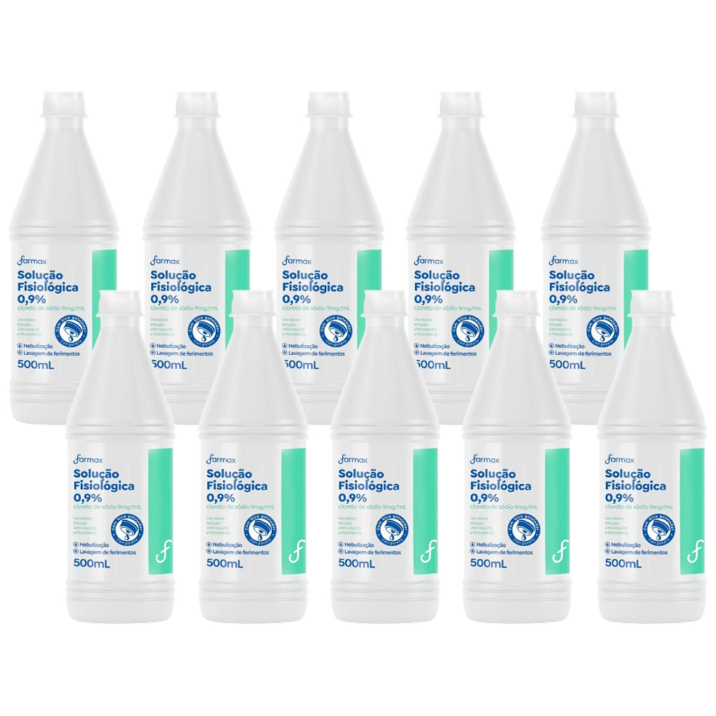 Kit 10 Soro Fisiológico Sorimax Farmax 500ml em Oferta na Shopee