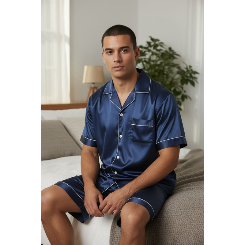 Pijama Masculino Azul, estilo Americano pronta entrega no Brasil.