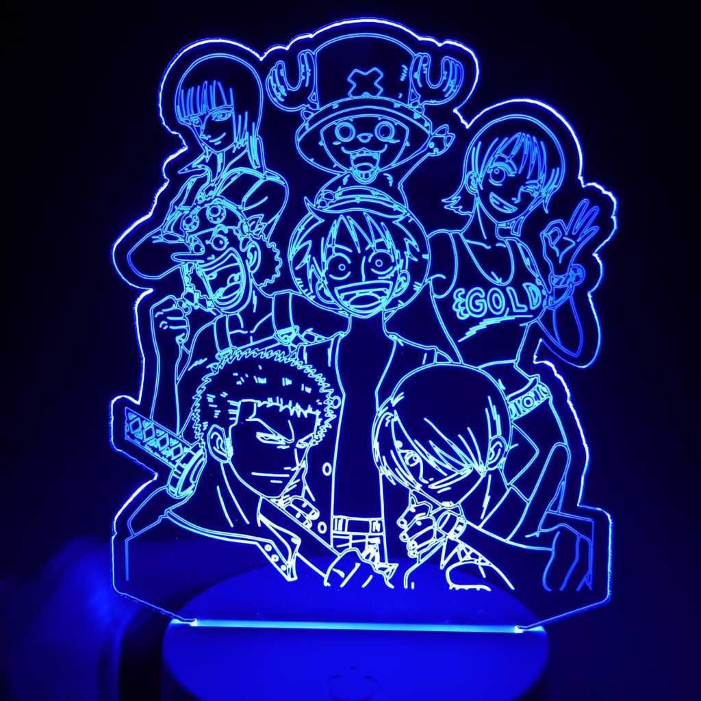 Abajur Luminária One Piece Personagens Anime Led 3D de Mesa ac0157 Presente Criativo Luz Noturna Decorativo Acrílico USB