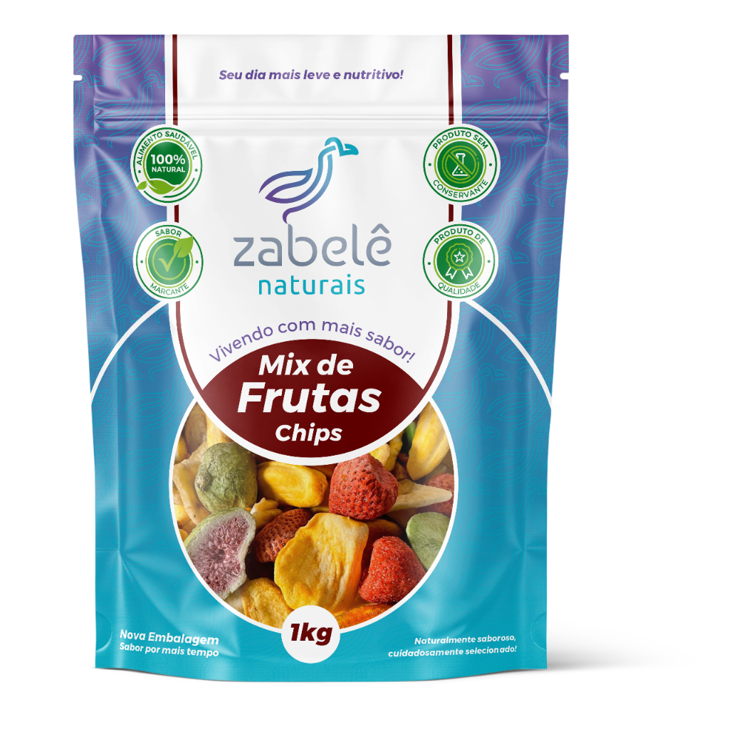 Mix Frutas Tropicais Desidratadas Chips Natural 1kg- Zabele Naturais