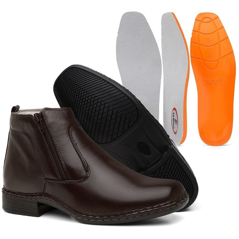 Kit 2 Botina Ortopedica Sapato Social Bota Promocao Masculino Antistress Confortável Forrada Palmilha Confort Gel