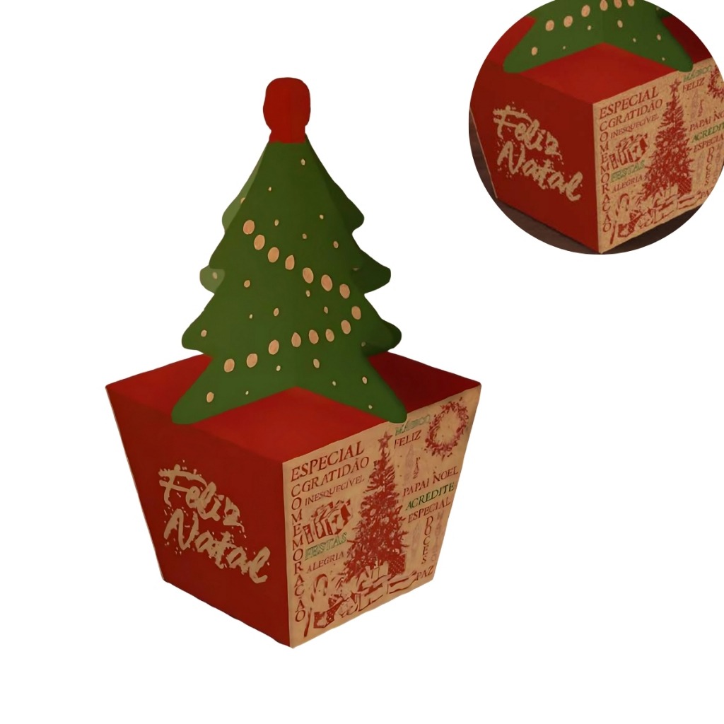 40 CAIXA P/ DOCES NATAL POP UP ARVORE NATAL KRAFT ID5651 (NATAL IDEIA 2025) (CHOCO)