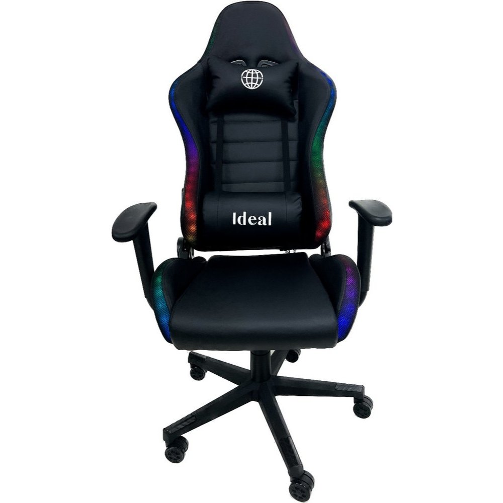 Cadeira Gamer com Luzes RGB e Controle Profissional Ultra Confort Ergonômica Couro Reclinável
