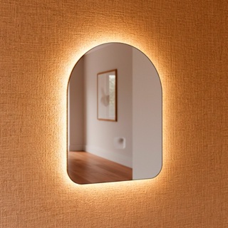 Espelho Orgânico com Led Capela 44x64 Decorativo para Parede Sala Quarto Banheiro Escritório em Oferta na Shopee