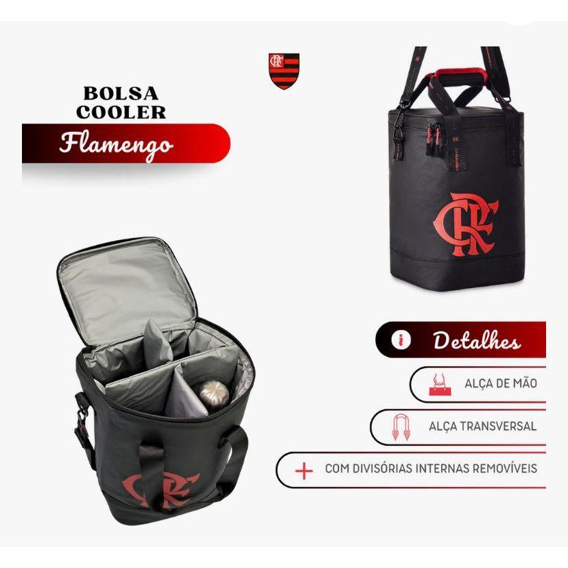 Bolsa Térmica Cooler Flamengo Oficial Com Divisórias Treino Bebida Passeio Verão Praia Futebol — imagem 2 de 2