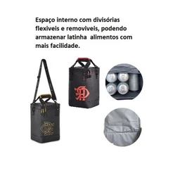 Bolsa Térmica Cooler Flamengo Oficial Com Divisórias Treino Bebida Passeio Verão Praia Futebol