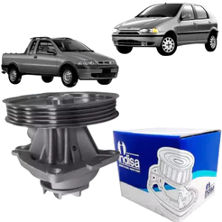 Bomba D'Água Para Fiat Strada 1.6 16v 2001 Até 2003 Palio 1.6 8v 1998 Até 1999 Sem Ar Indisa