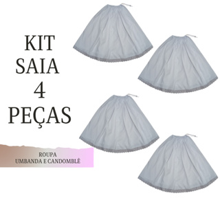 KIT SAIA DE RAÇÃO ROUPA  DE SANTO CANDOMBLÉ E UMBANDA (KIT COM 4 SAIAS TECIDO MICROFIBRA em Oferta na Shopee
