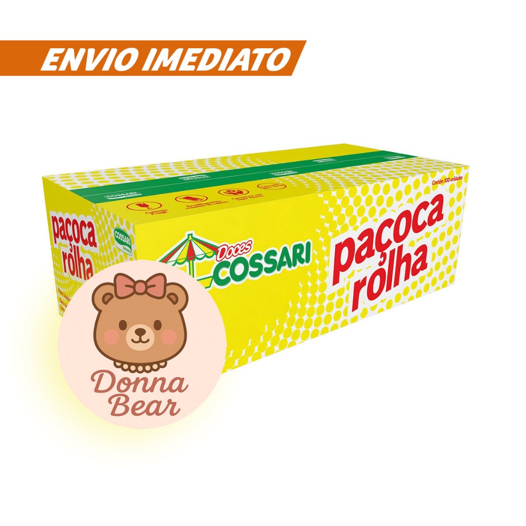 Paçoca Rolha 100un embaladas - Doce para lembrancinha atacado aniversário