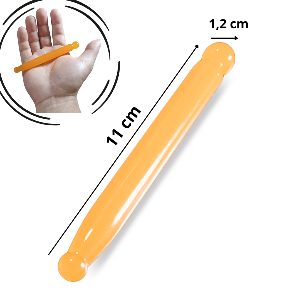 Bastão Massageador de Resina Natural cor Laranja – Reflexologia Podal, Palmar e Facial