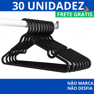 Cabide Redondo Adulto Preto Cabides Para Roupas Reforçado Organizador Arara Forte Resistente Preto e em Oferta na Shopee