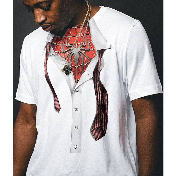 Camiseta Poliéster Disfarce Homem Aranha / Camisa Spider-Man / Blusa Super Heróis