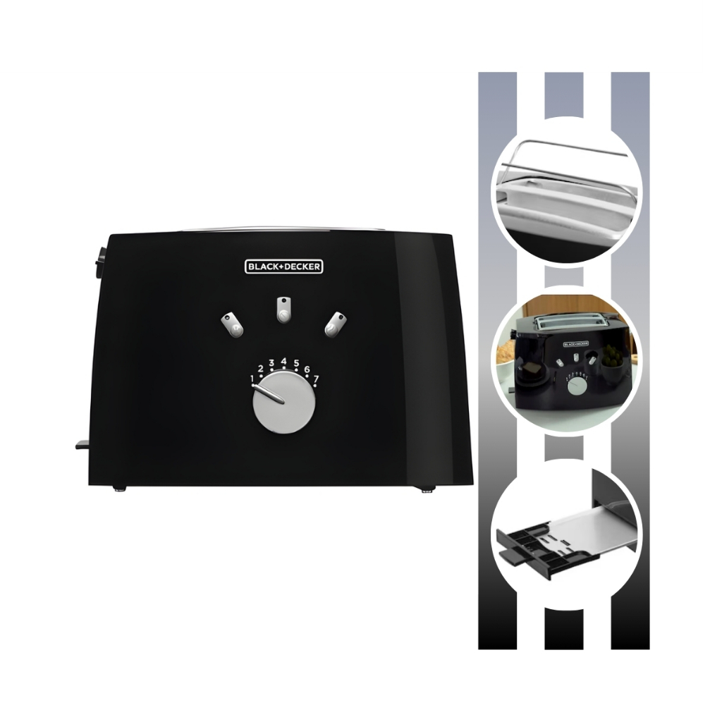 Tostador Elétrico De Pão 7 Niveis TO810 800w Black Decker