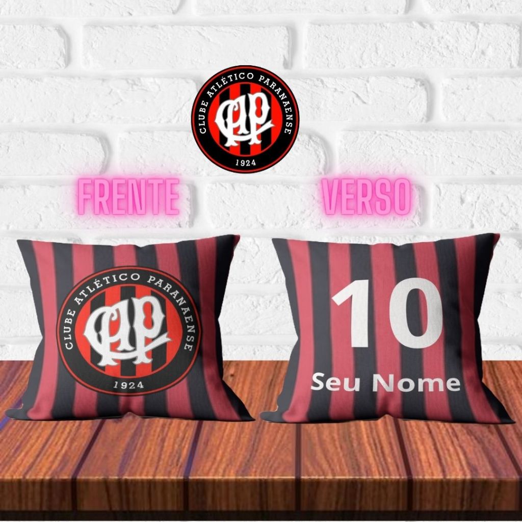 Almofada Athlético-PR Personalizada com seu nome - Modelo 01