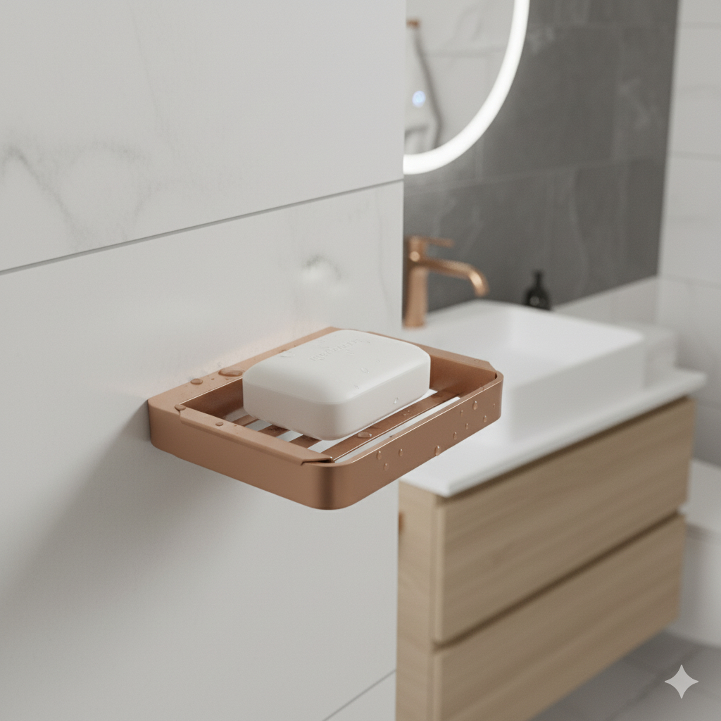KIT DE ACESSÓRIOS PARA BANHEIRO LUXO ROSE GOLD - 6 PEÇAS