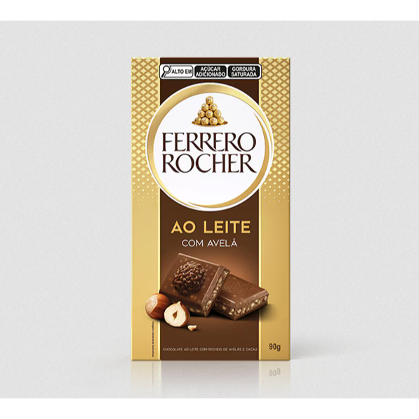 Chocolate Ao Leite Com Avelã Ferrero Rocher 90g em Oferta na Shopee