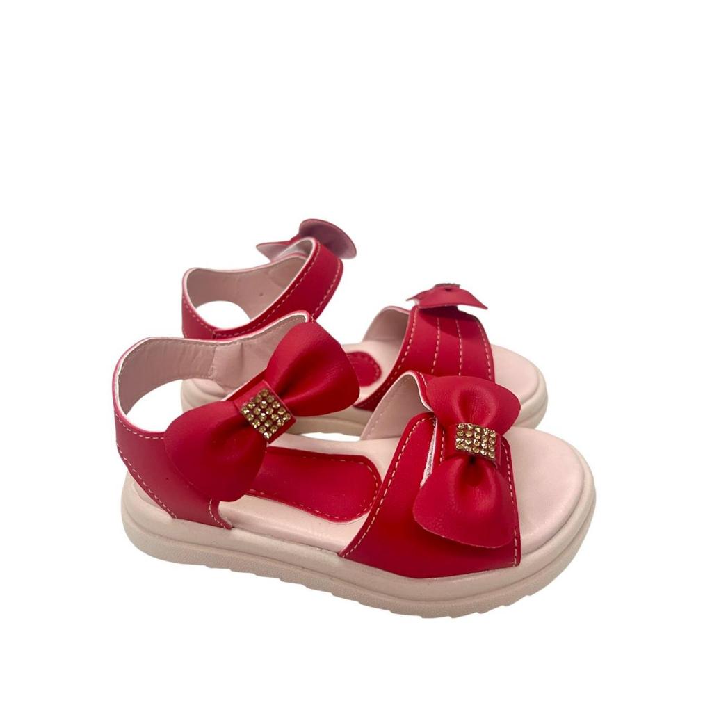 Sandália infantil vermelha ou preta papete menina luxo com strass natal confortável estilosa em Oferta na Shopee