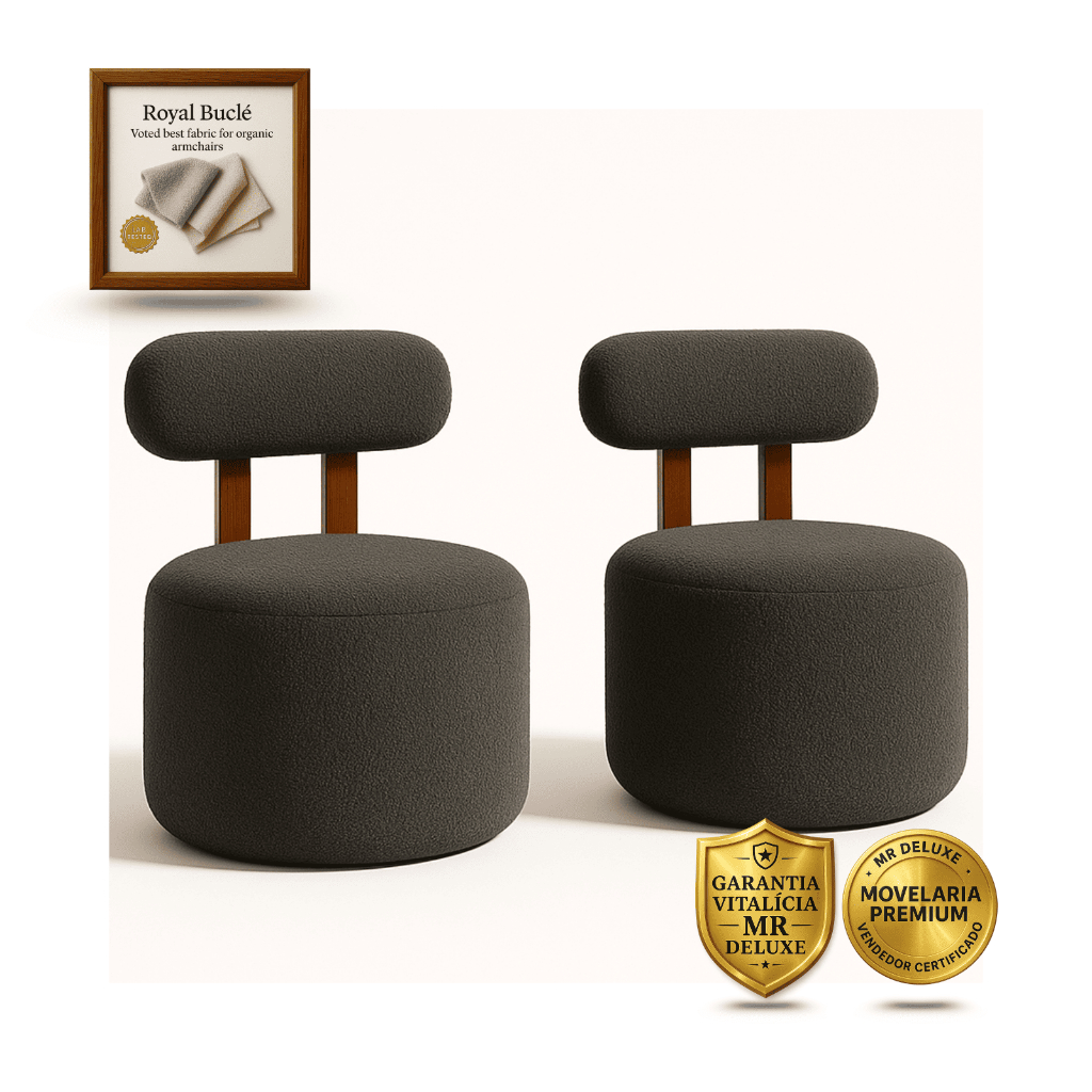 Kit 2 Poltrona Orgânica Chloe - Poltrona Para Decoração E Sala De Estar Recepção - Poltrona Boucle
