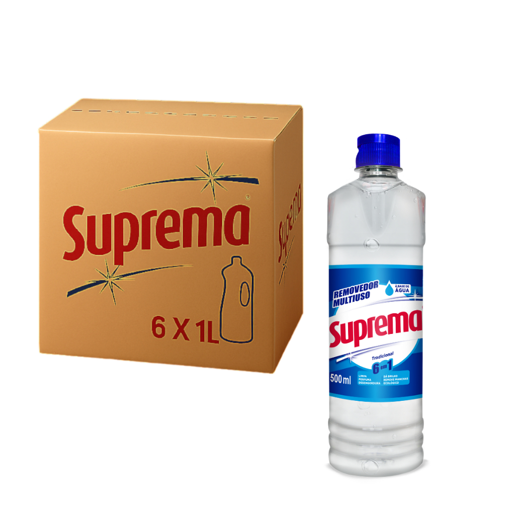 Suprema Removedor Caixa Com 12 Unidades 500 ML Multiuso Garrafa Tradicional Florata Verbena Misto