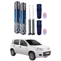 PAR AMORTECEDOR TRASEIRO UNO VIVACE C/BARRA 2010 A 2020 NAKATA + KIT