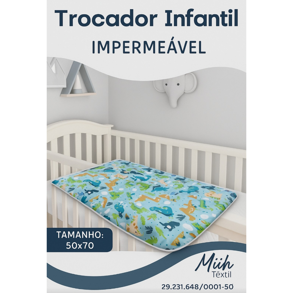 Trocador Infantil Impermeável 50x70cm Portátil