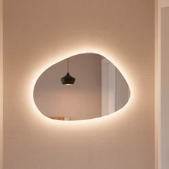 Espelho Orgânico com Led Nuvem 44x64 Decorativo para Parede Sala Quarto Banheiro Escritório