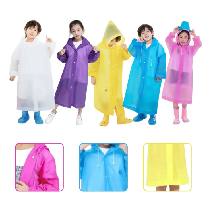Capa De Chuva Infantil Com Capuz Unissex Impermeável Transparente Tamanho Único em Oferta na Shopee
