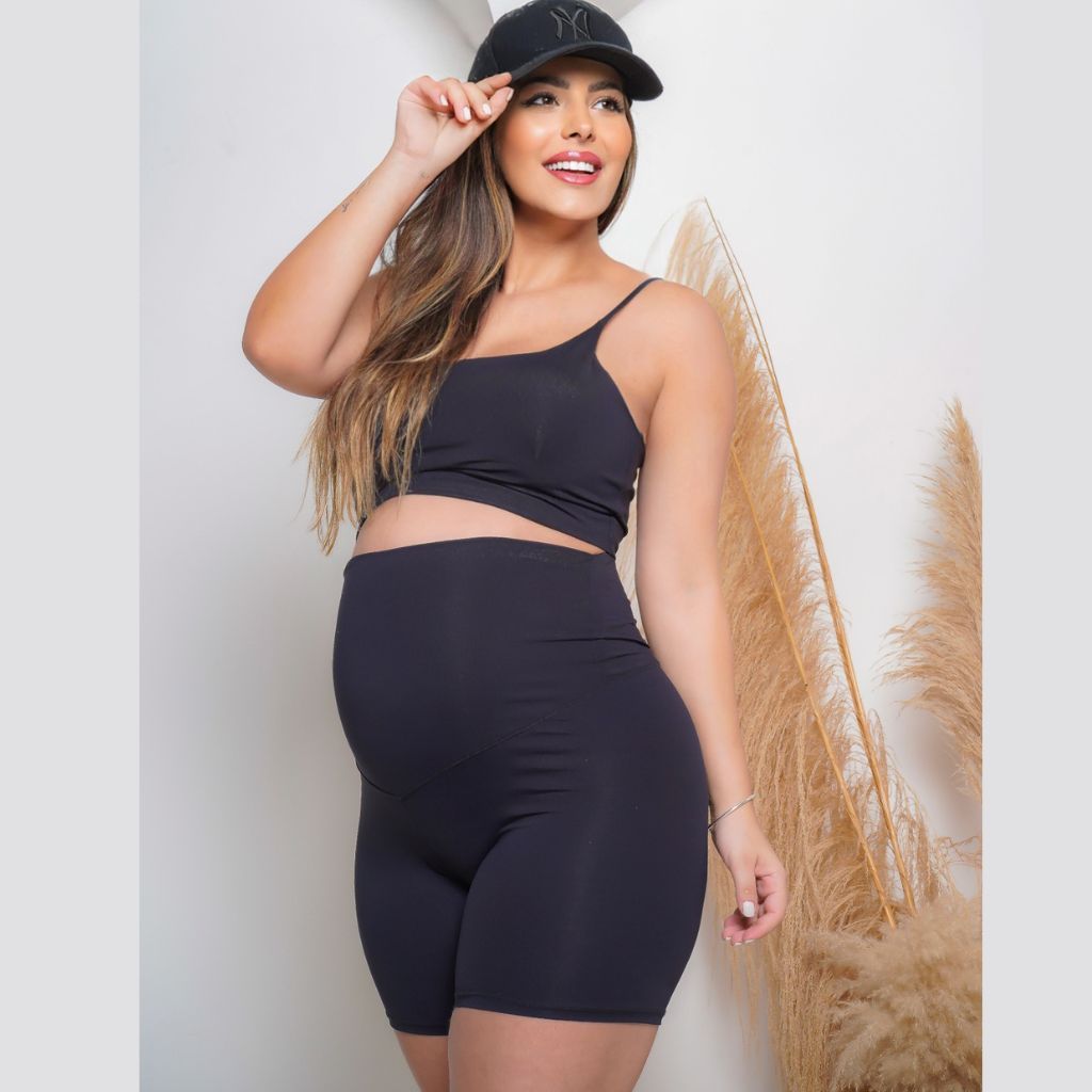 Conjunto Fitness de Shorts para Gestante