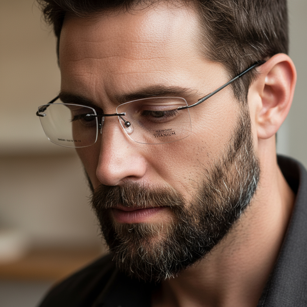 Armação de Óculos de Grau Sem Aro Titanium | Leve e Elegante | Modelo Unissex com Hastes Metálicas