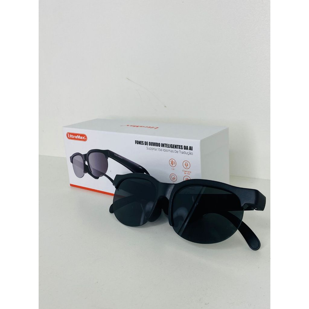 OCULOS DE SOL COM FONE DE OUVIDO FONE DE OUVIDO INTELIGENTE DA AI COM BLUETOOTH SUPORTA 156 IDIOMAS DE TRADUÇÃO UTRAMAX em Oferta na Shopee