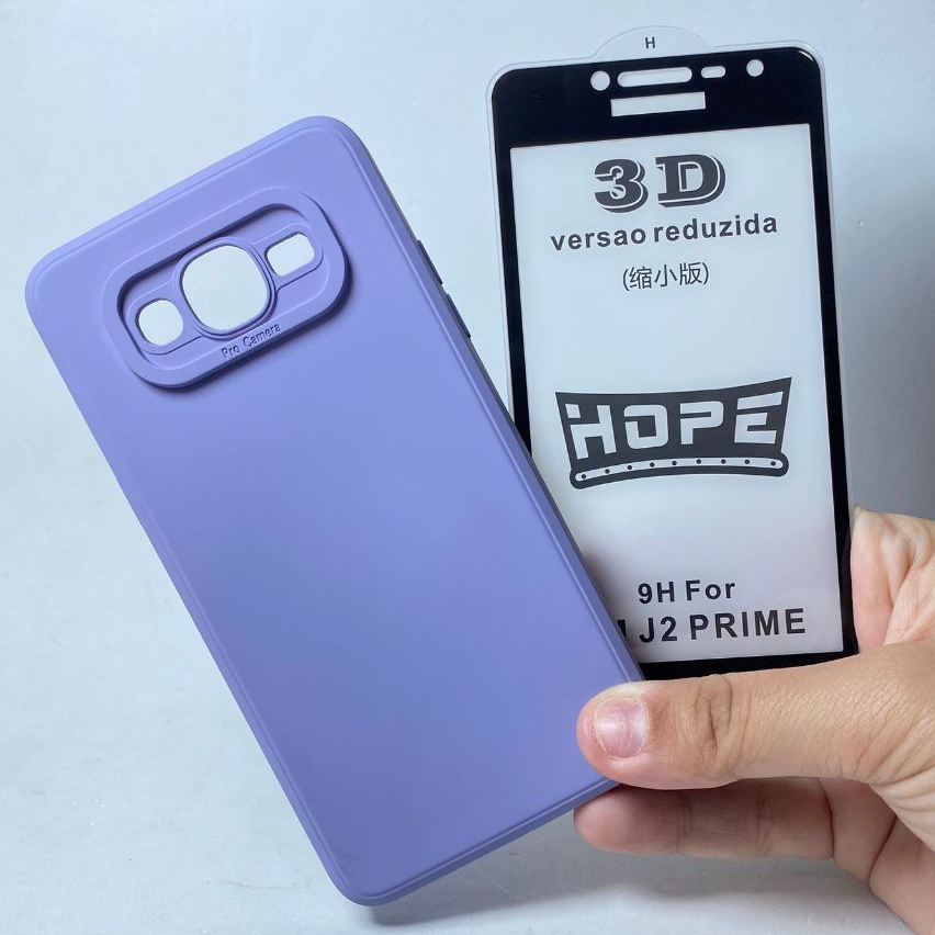 Capa J2 Prime + Película 3D Kit Samsung Capinha Camera Fechada Case Protetora Celular Silicone em Oferta na Shopee