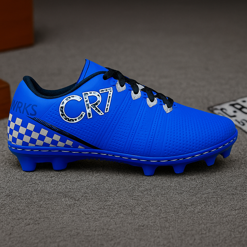 Chuteira Campo Infantil Gramado Natural Sapato de Futebol Cr7 Copa Alto Conforto