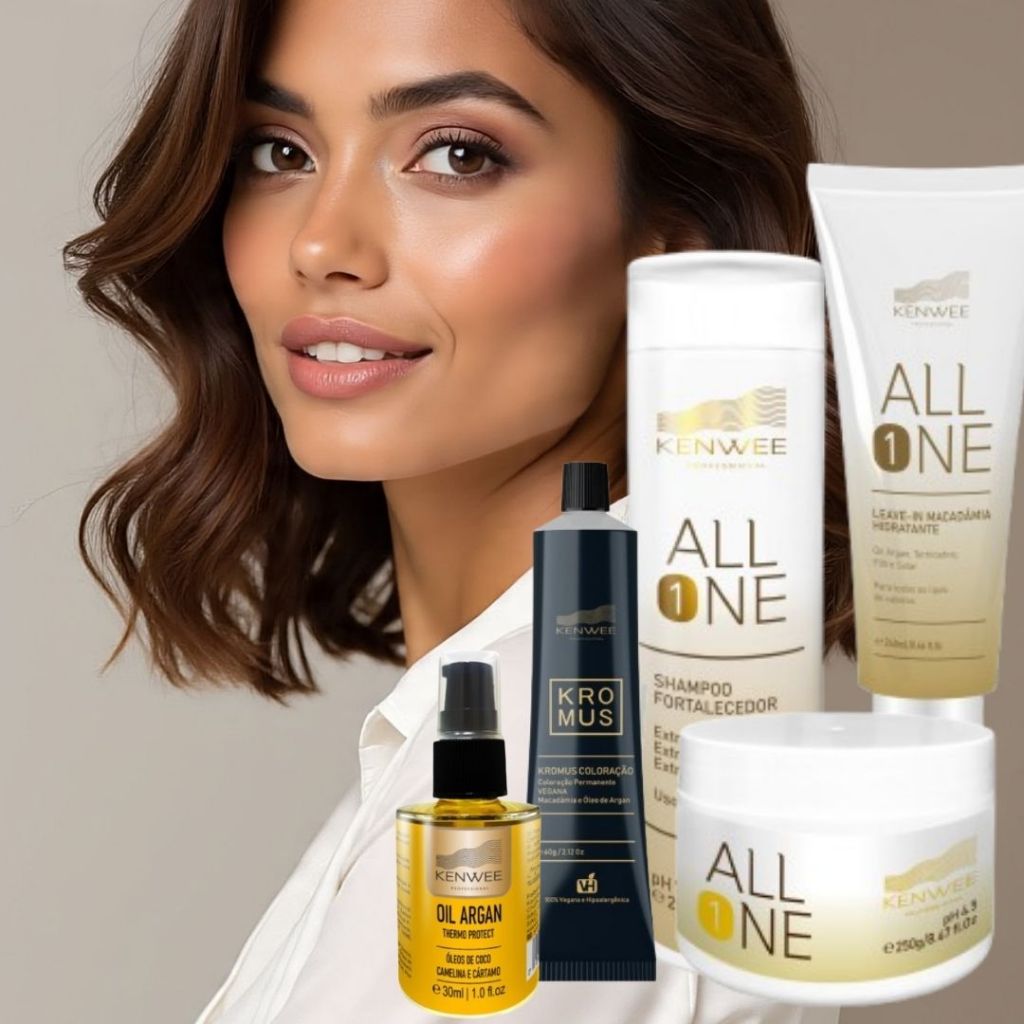 Kit Coloração e Tratamento Completo Kenwee (Escolha a Cor da Coloração)