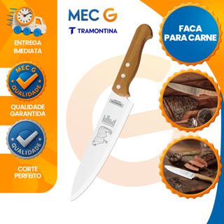 Faca Para Carne 8 Polegadas Aço Inox Cabo De Madeira Tramontina em Oferta na Shopee