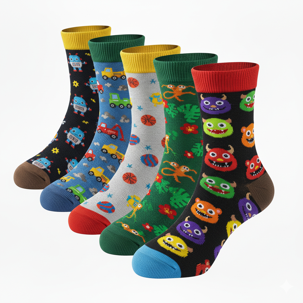 Kit Meia Cano Médio Menino 0 até 12 anos Masculina Estampada Bebê em Oferta na Shopee