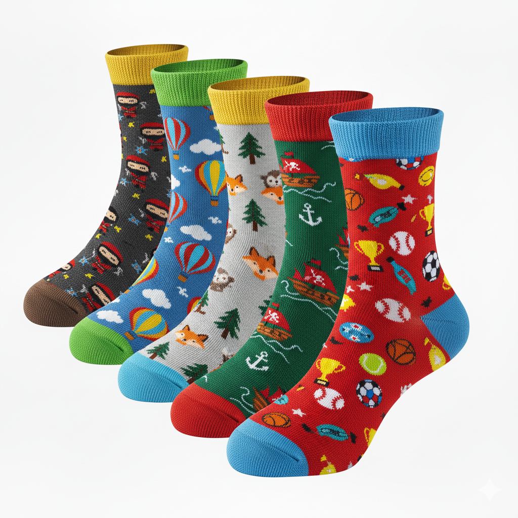 Kit 12 Pares Meia Cano Médio 0 Até 12 Anos Masculina Divertida Estampada Meias Masculino Menino Meninos Bebe Bebê RN