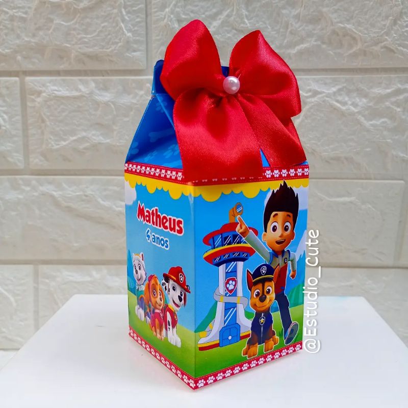 10un Caixa Milk personalizada tema Patrulha Canina ( PEGUE E MONTE) Lembrancinha Personalizada Festa mimo aniversário