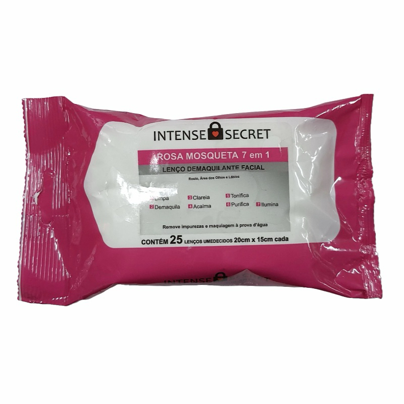 Lenço Demaquilante Rosa Mosqueta 7 em 1 - Intense Secret