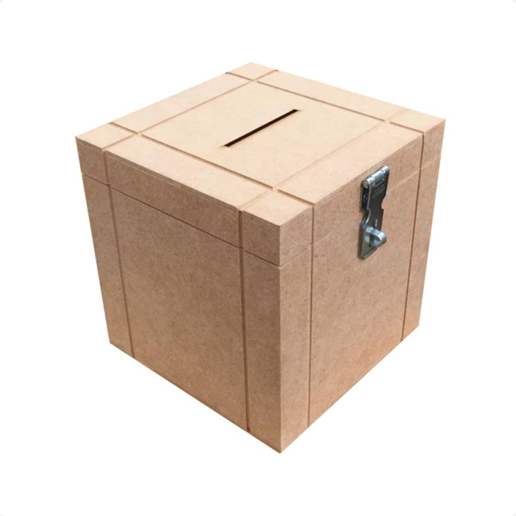 Cofre Cubo Mdf + Cadeado