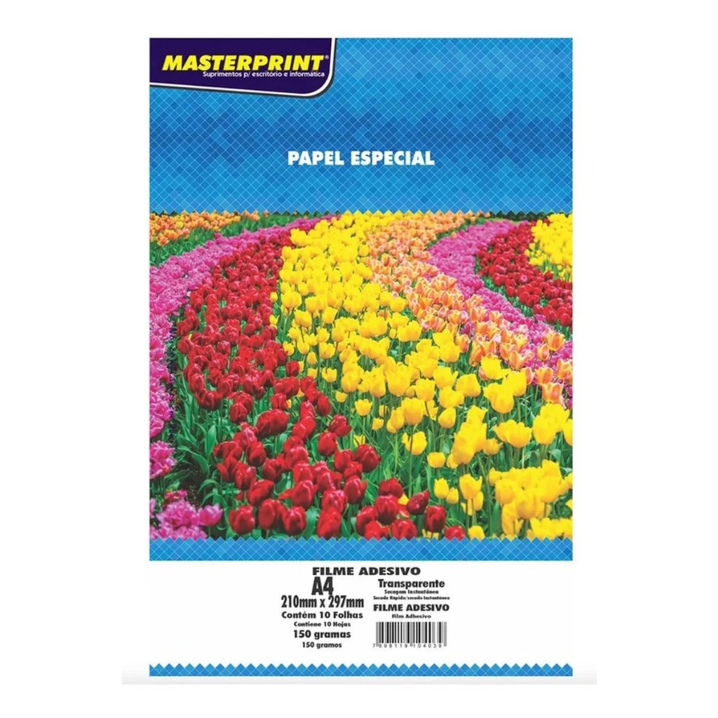 Filme Adesivo Inkjet A4 150g Transparente 10 Folhas - MasterPrint em Oferta na Shopee