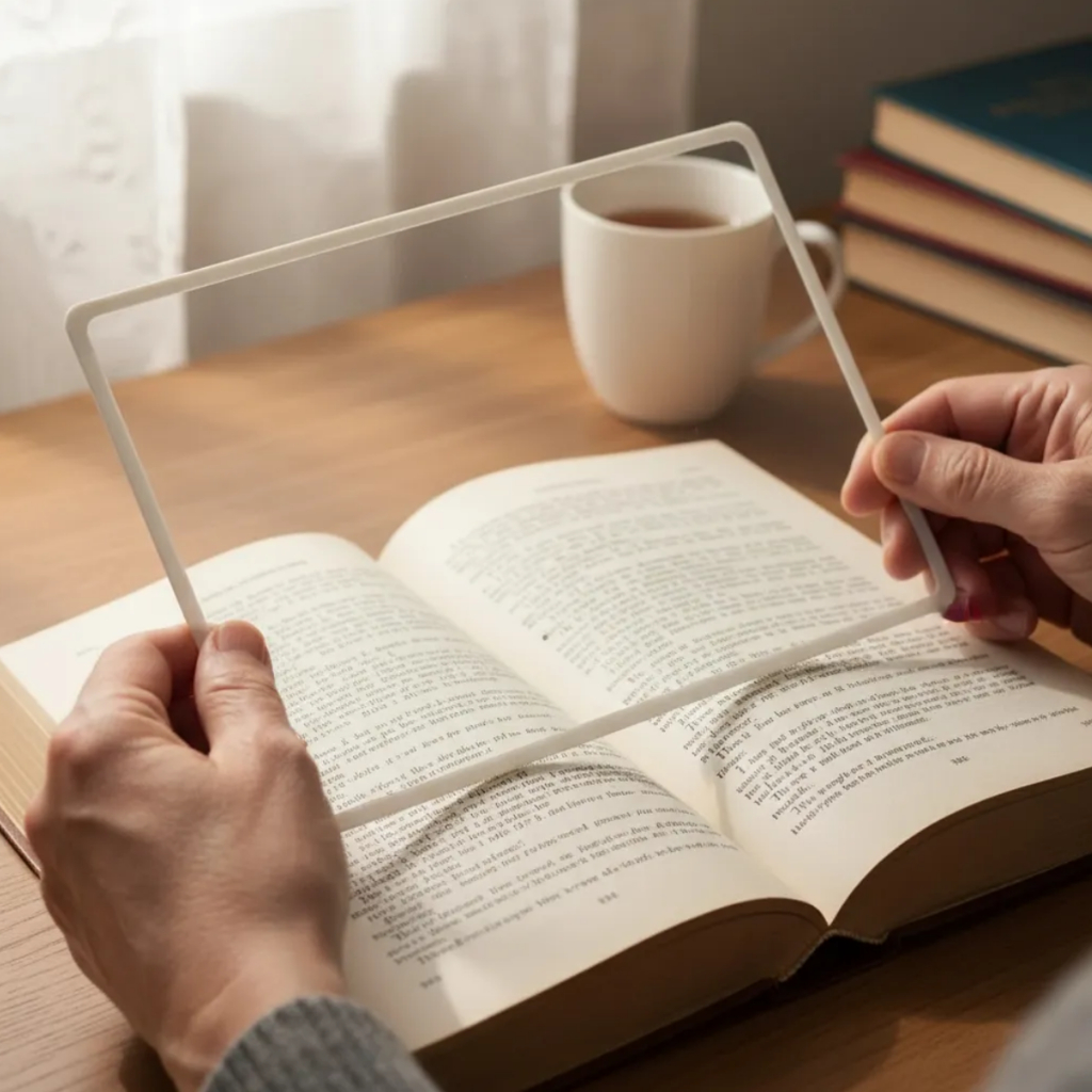 Folha Plana Lupa Para Leitura Livros Lente De Aumento Amplia 3x - Tamanho A4 30x22cm em Oferta na Shopee