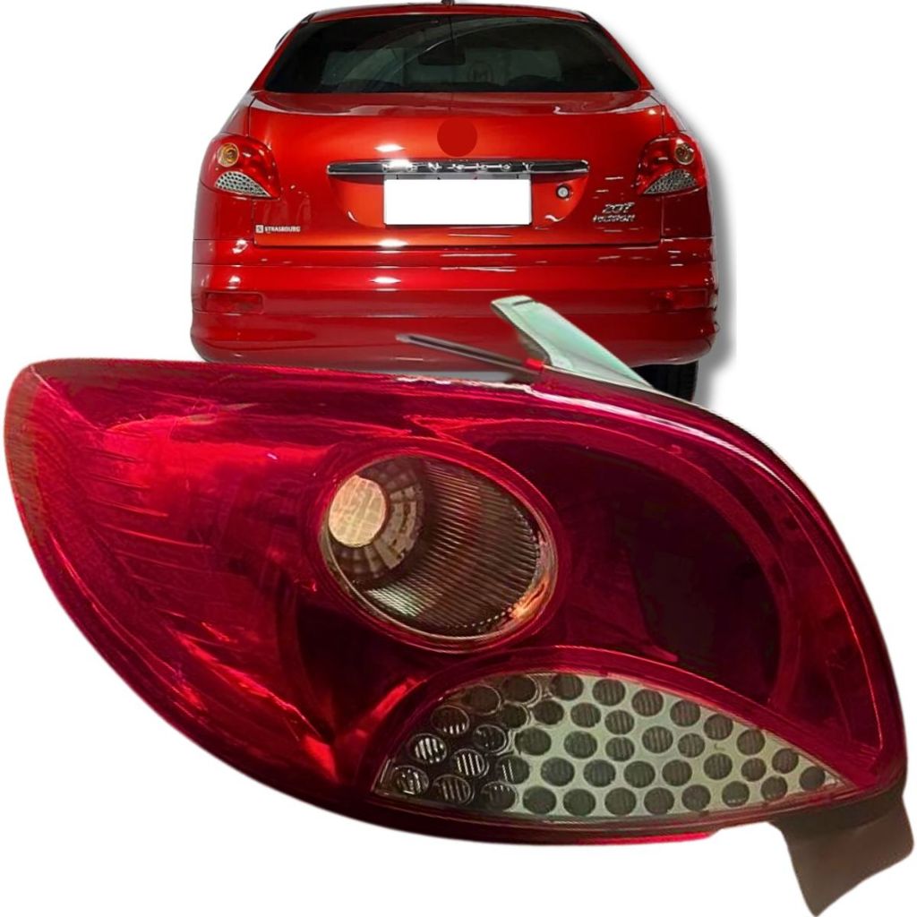 Lanterna Traseira Para Peugeot 207 Hatch 2009 2010 2011 2012 2013 à 2014 Colmeia Branca