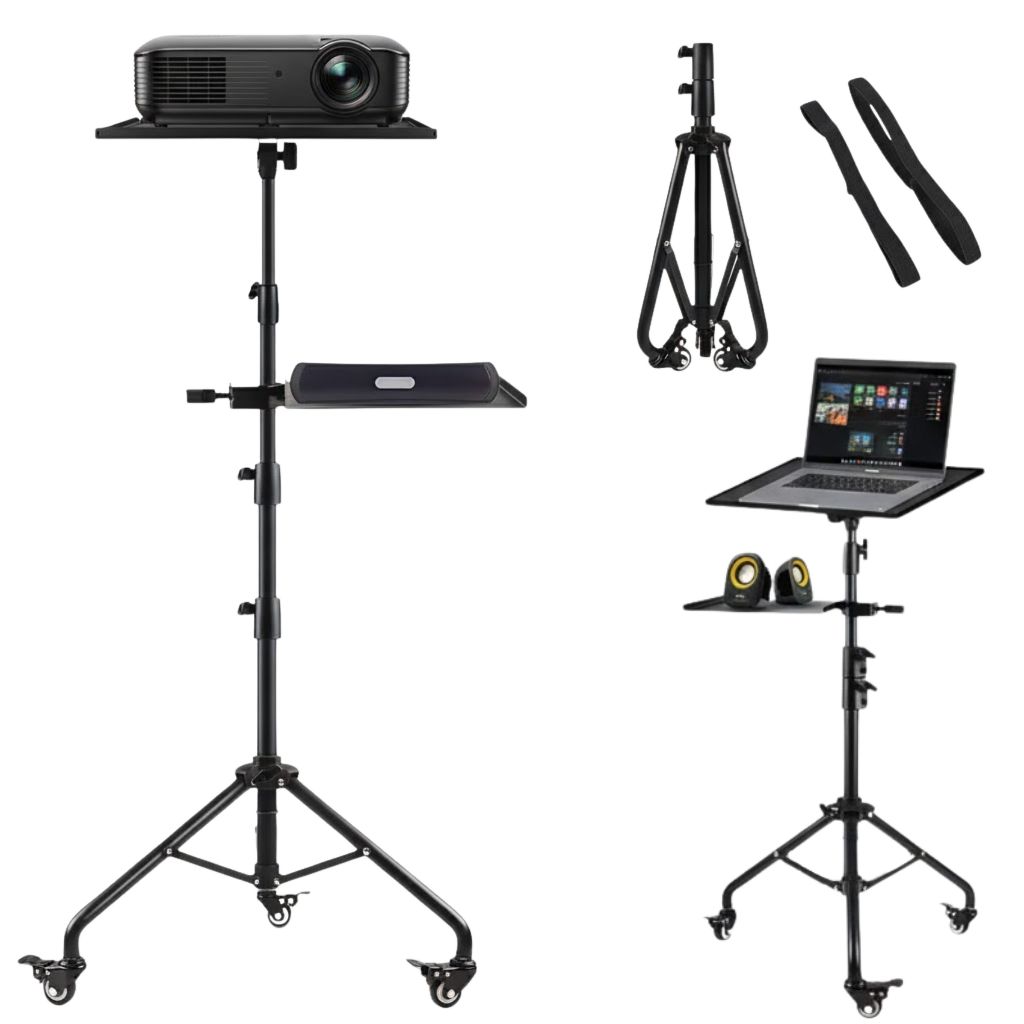 Suporte Para Projetor Tripé  Notebook Bandeja Com Rodas Ajustável em Oferta na Shopee