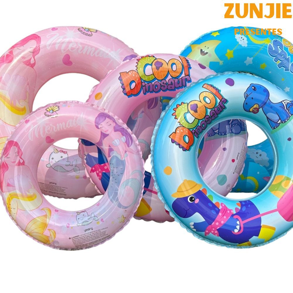 Boia Infantil 60cm 70cm 80cm Circular Inflável Proteção Praia Piscina Seria Astronauta Dinossauro