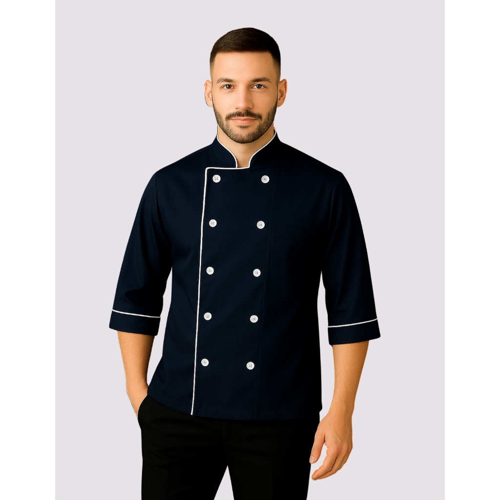 Dolma Chef Cozinha Masculino Manga 3/4 Em Oxford Lui em Oferta na Shopee