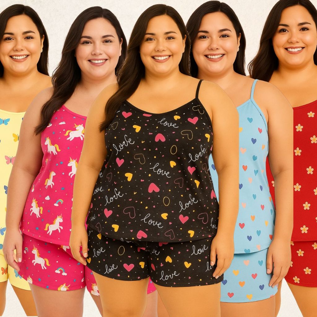 5 Pijamas PLUS SISE Short Doll