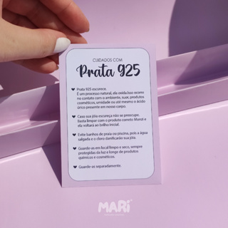 Panfleto de Cuidados com Prata 925 - Rosa em Oferta na Shopee