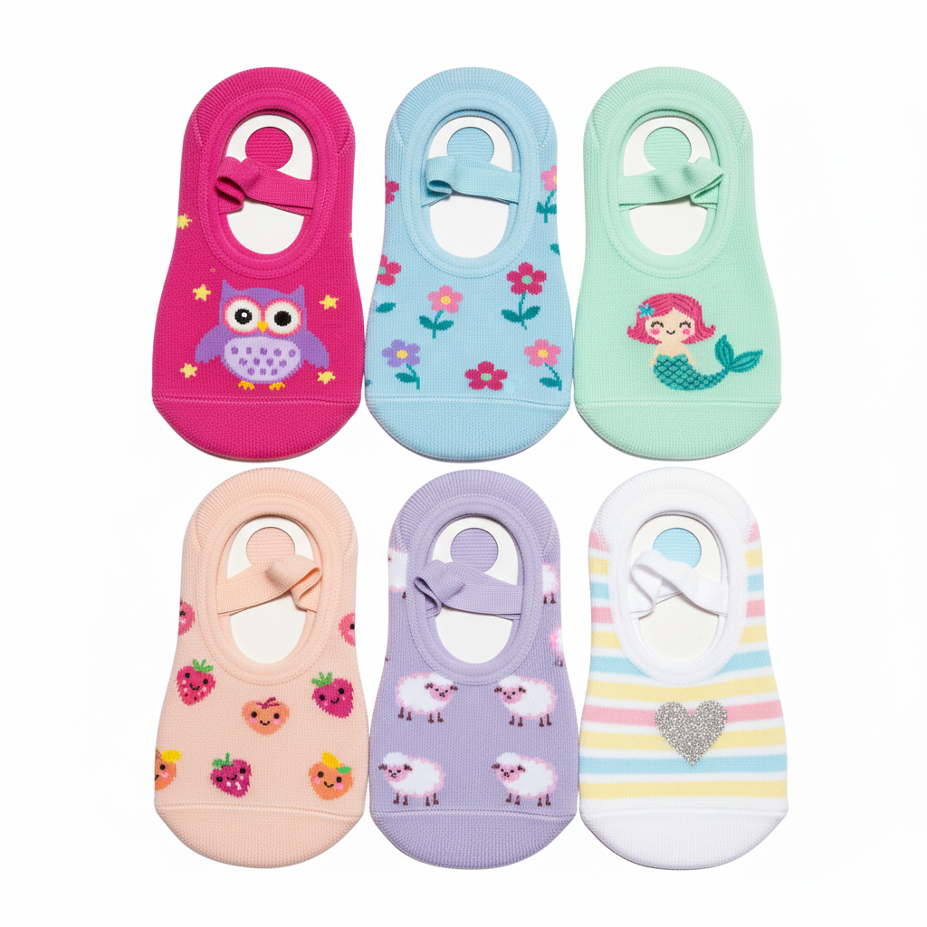 Meias Meia Sapatilha Antiderrapante Infantil Criança Bebê 0 até 10 Anos Menino ou Menina Soquete 1 Par